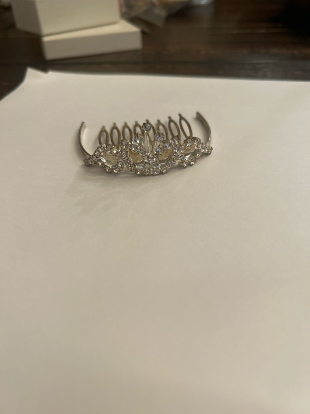 Vintage 1990s rhinestone mini tiara hair comb